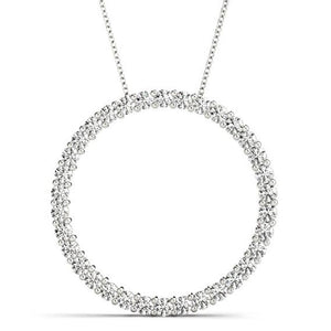 14K White 1ct Diamond Circle Pendant PCIRCLE-100-W