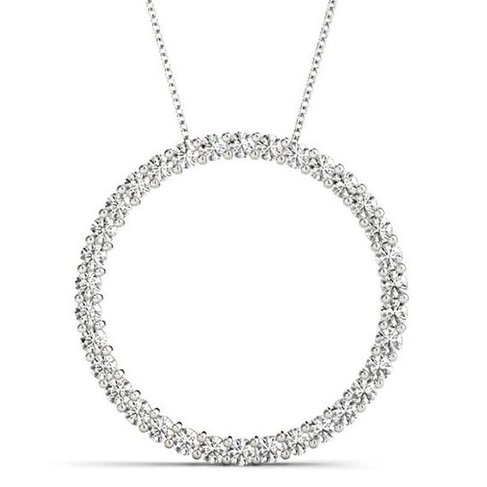 14K White Gold 1ctw Diamond Circle Necklace PCIRCLE-100-W