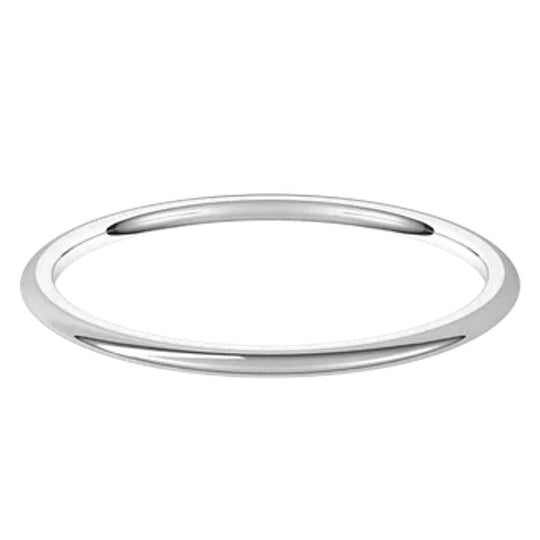 14K White Gold 1mm Comfort Fit Band IRL6.5:655:P