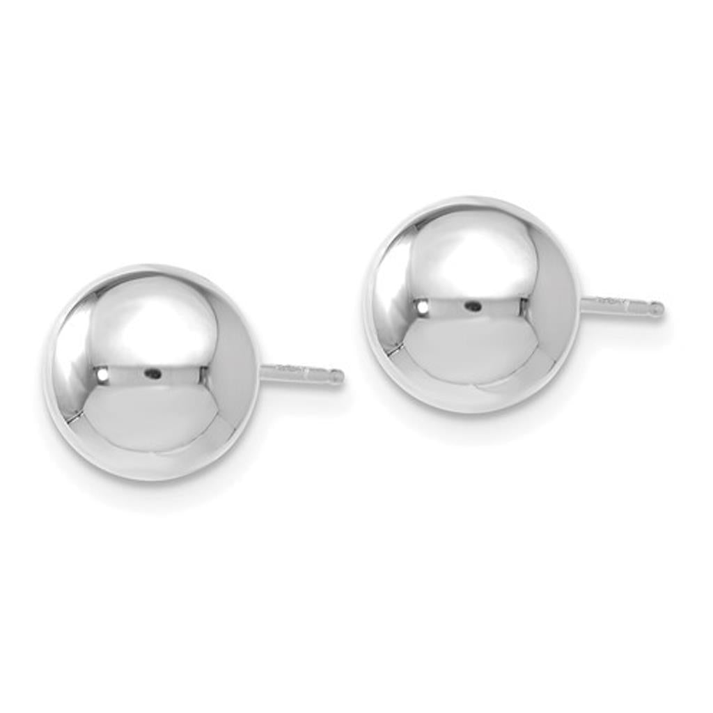 14K White Gold 8mm Ball Stud Earrings 23Z