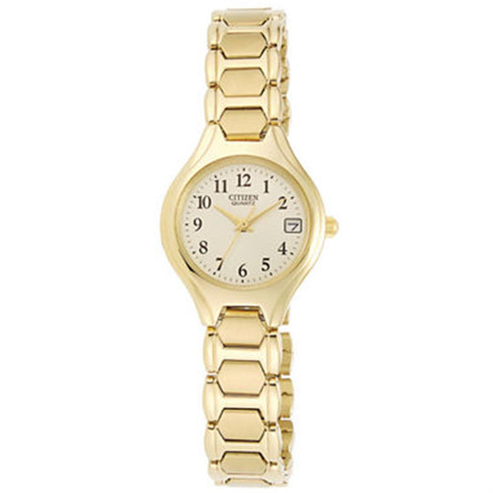 Citizen Ladies Stainless Gold Tone Champagne Dial Quartz Watch EU2252-56P