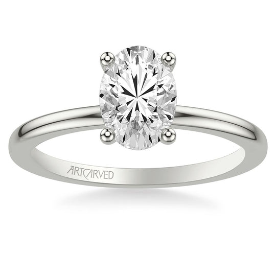 Frederick Goldman 14K White Gold Oval Hidden Halo Diamond Ring Mounting 31-V815EVW-E.00