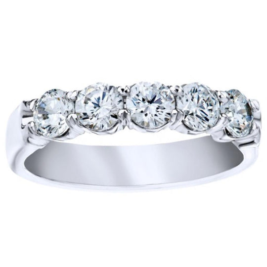CW Signature 18K White Gold Five Stone Diamond Band R0385
