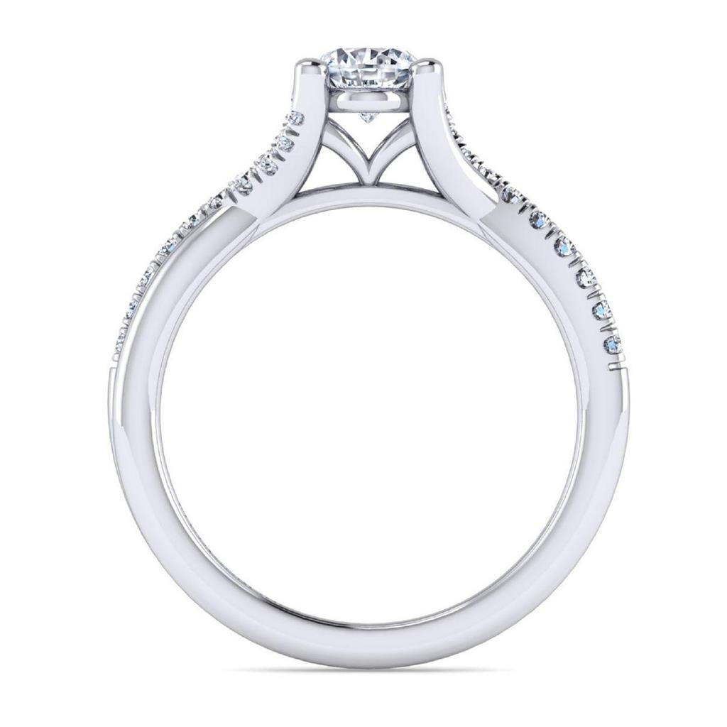 Gabriel & Co 14K White Gold Contemporary Twisted Diamond Engagement Ring ER11794O3W44JJ