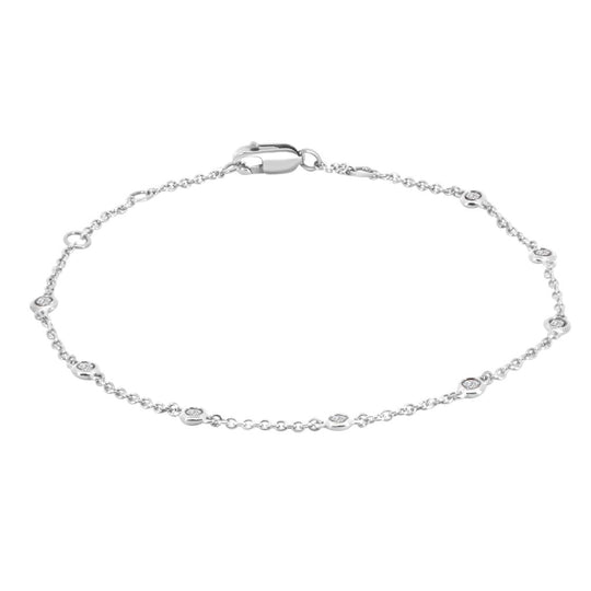 14K White Gold Diamond Station Bracelet M13T2392V0814