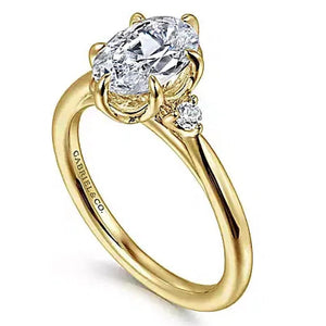 Gabriel & Co 14K Yellow Gold Contemporary Three Stone Engagement Ring ER16200O6Y44JJ