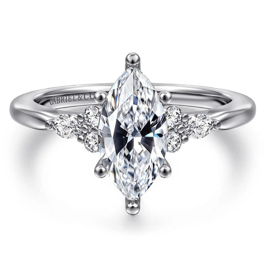 Gabriel & Co 14K White Gold Diamond Accented Engagement Ring ER16855M5W44JJ