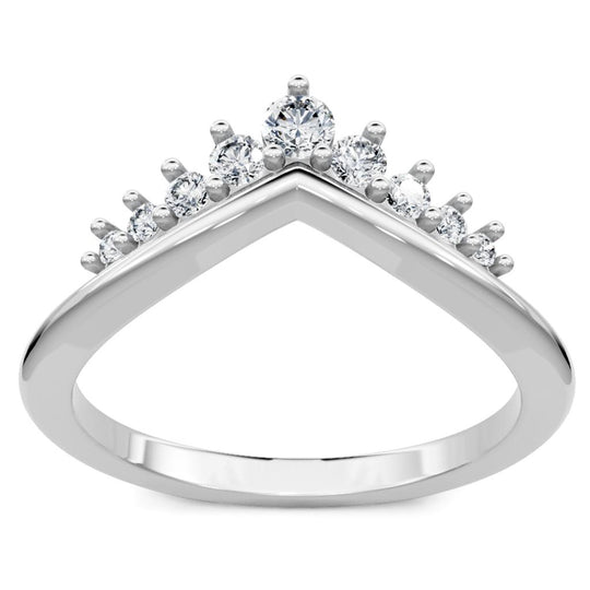 14K White Gold Curved Diamond Band 70092D-4W-1/5