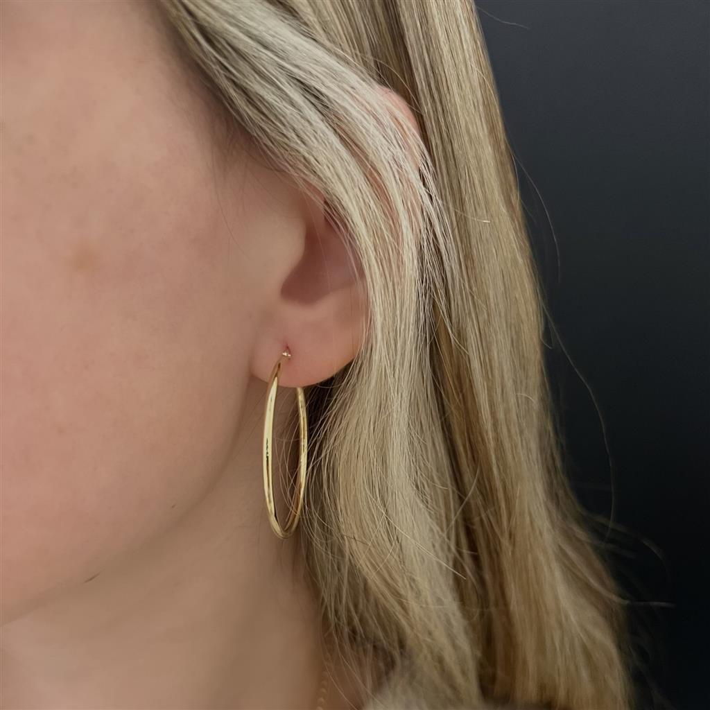 14K Yellow Gold Polished Hoop Earrings 230