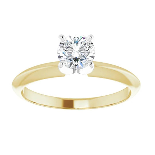 14K Yellow and White Gold Diamond Solitaire Engagement Ring 140401Y62C