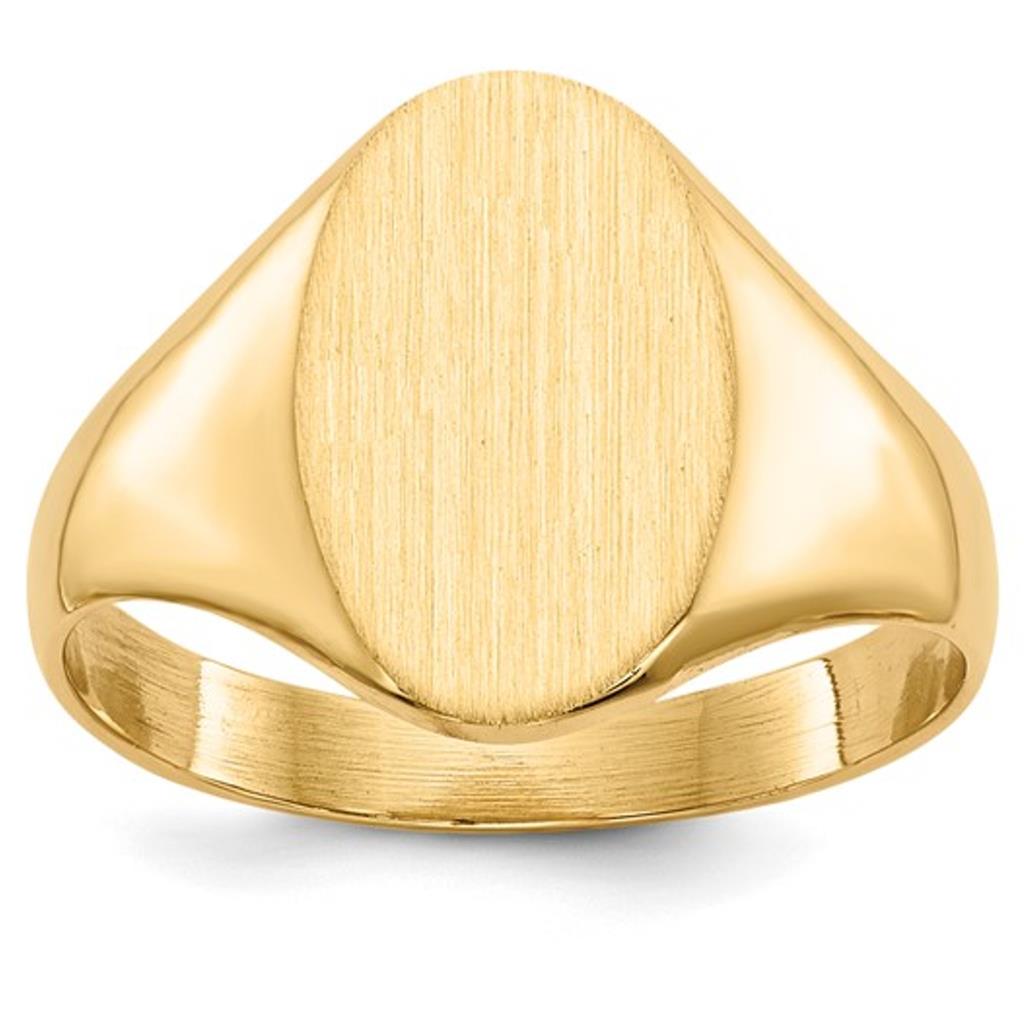 14K Yellow Gold 12x8.5mm Signet Ring RS180