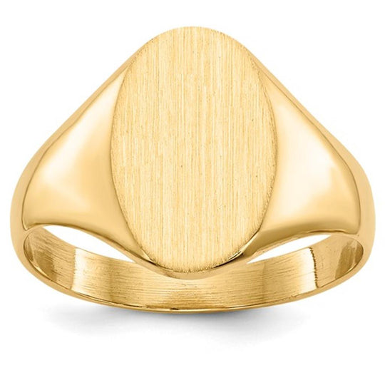 14K Yellow Gold 12x8.5mm Signet Ring RS180