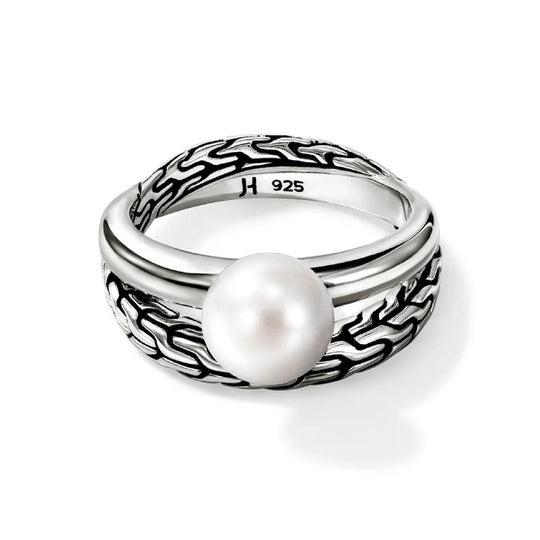 John Hardy Sterling Silver Freshwater Pearl Ring RB987771X7