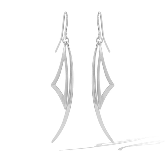 Joryel Vera Sterling Silver Phodium Plated Dangle Earrings E9316SS