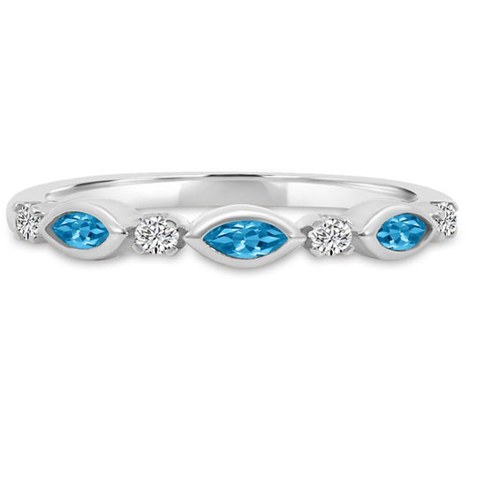 10K White Gold Diamond and Blue Topaz Ring M13R2353V0910-BT