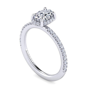 Gabriel & Co 14K White Gold Diamond Halo Engagement Ring ER14719O3W44JJ