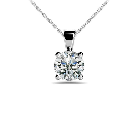 14K White Gold 1/ct 4 Prong Diamond Solitaire Necklace P50-062
