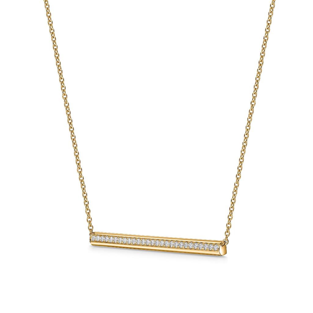 Hearts On Fire 18K Yellow Gold Barre Diamond Pave Necklace UU28778Y