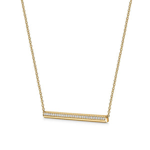 Hearts On Fire 18K Yellow Gold Barre Diamond Pave Necklace UU28778Y