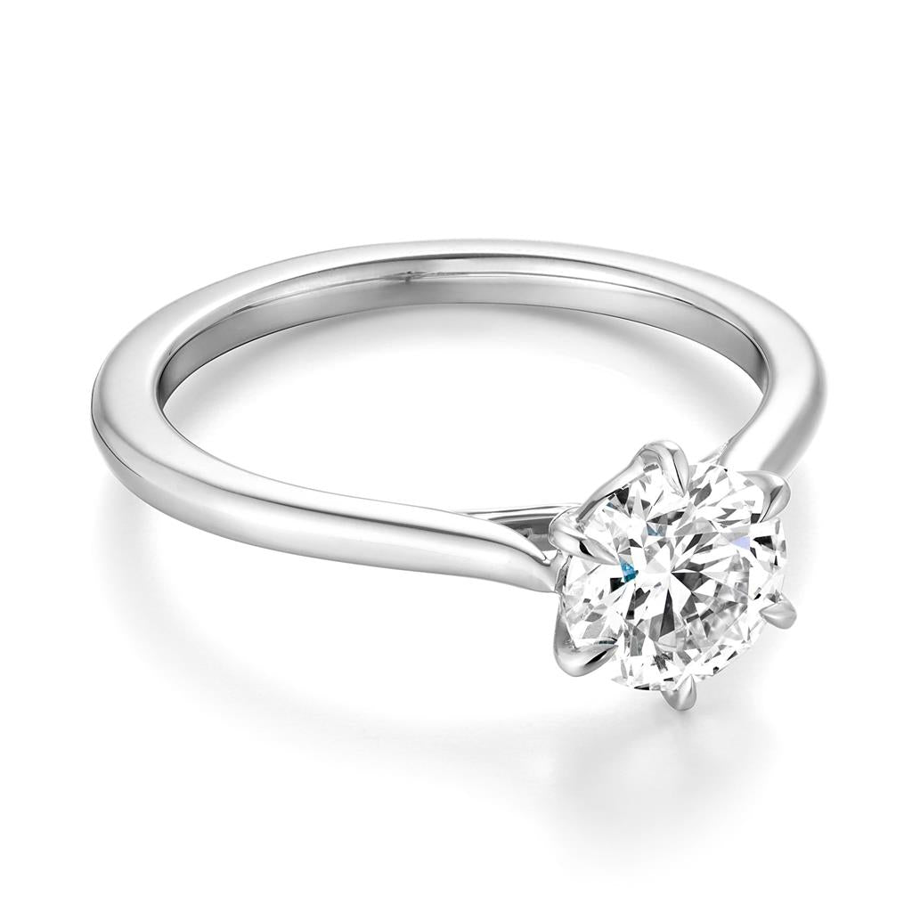 Hearts On Fire 18KW 6 Prong Solitaire Engagement Ring Mounting MTRCAM6P8WA