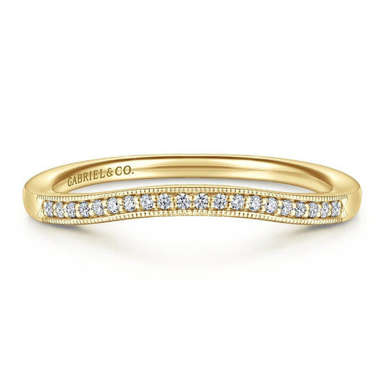Gabriel & Co 14K Yellow Gold Victorian Curved Diamond Band WB11721R3Y44JJ