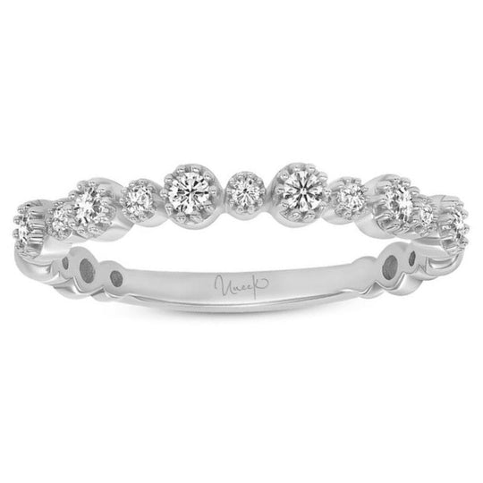 Uneek 14K White Gold Milgrain Diamond Band LVBAS5042W