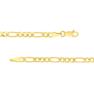 14K Yellow Gold 3.9mm Figaro Chain Bracelet MZ000848-14Y