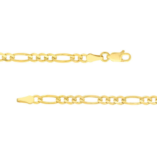 14K Yellow Gold 3.9mm Figaro Chain Bracelet MZ000848-14Y