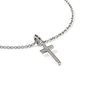 John Hardy Sterling Silver Diamond Pave Cross Pendant Necklace NBP9893882DIX16-18