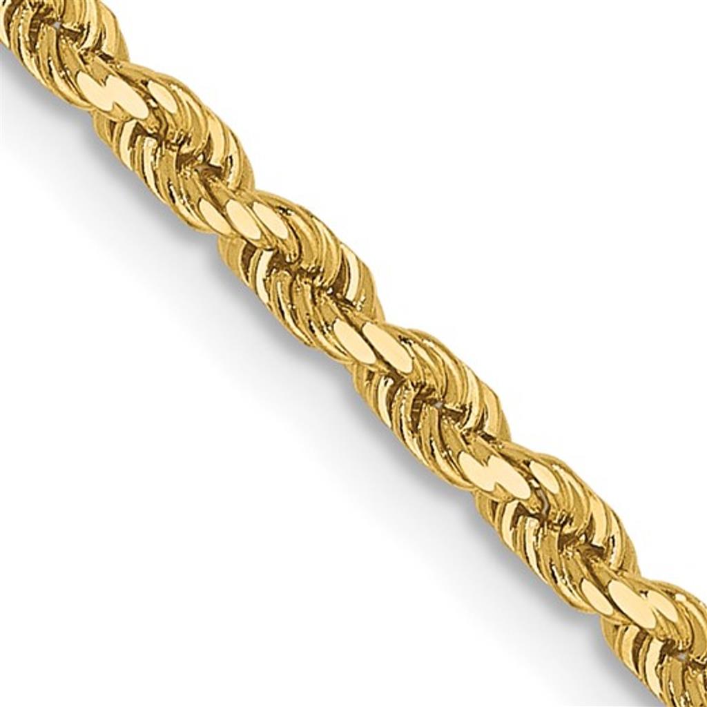 14KY 1.3mm Diamond Cut Rope Chain 7058-20