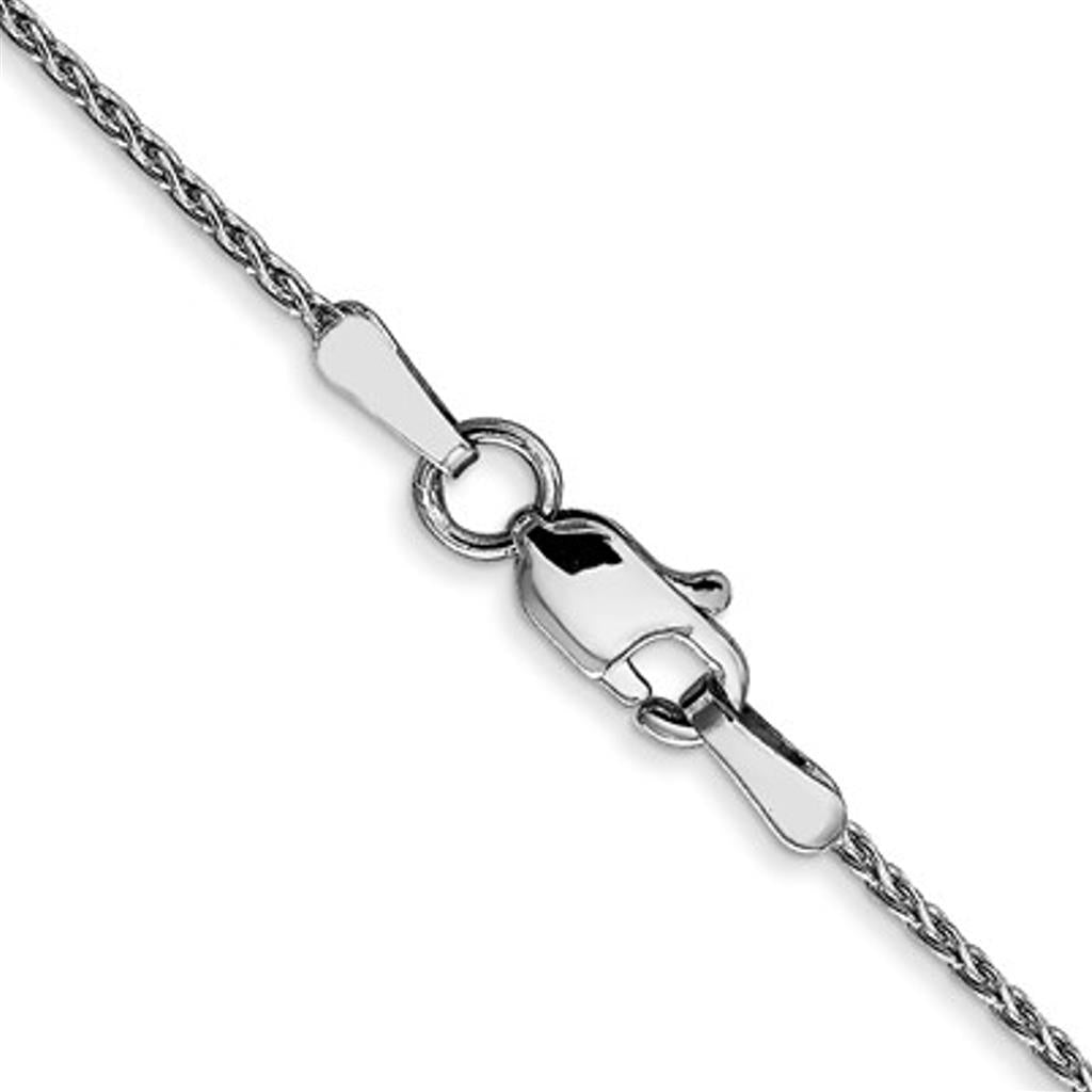 14K White Gold Diamond Cut Wheat Chain 1201-20
