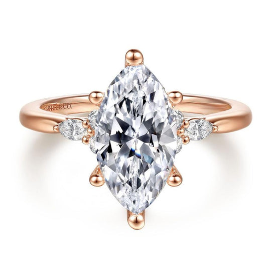 Gabriel & Co 14K Rose Gold Diamond Accented Engagement Ring ER16855M8K44JJ