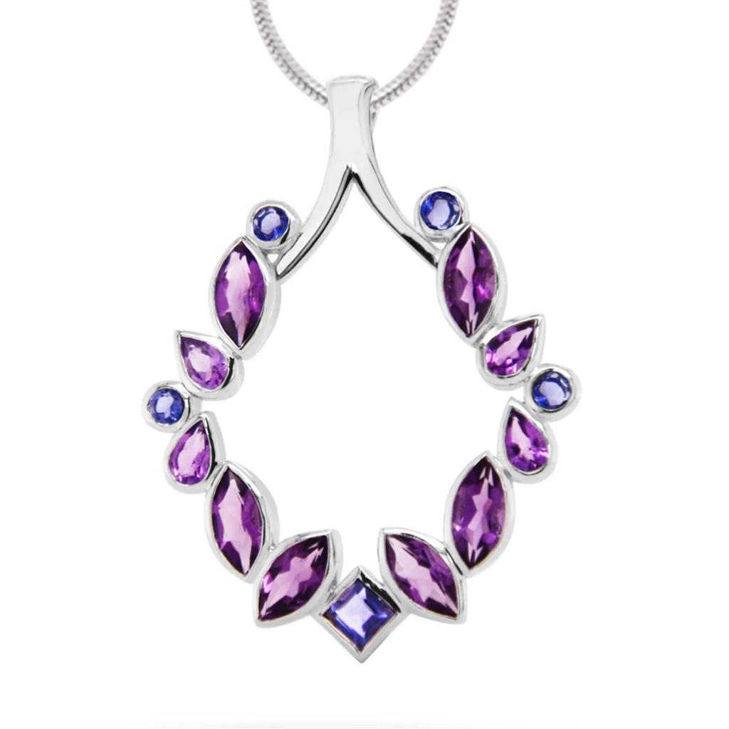 Joryel Vera Sterling Silver Amethyst and Iolite Pendant P16518AM/IL