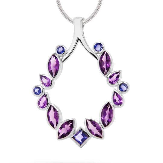 Joryel Vera Sterling Silver Amethyst and Iolite Pendant P16518AM/IL