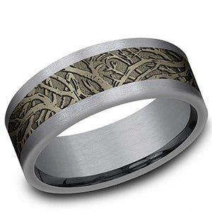 Benchmark Tantalum Comfort Fit Enchanted Forest Band CF128611BZGTA10