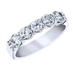 CW Signature 18K White Gold Five Stone Diamond Band R0384