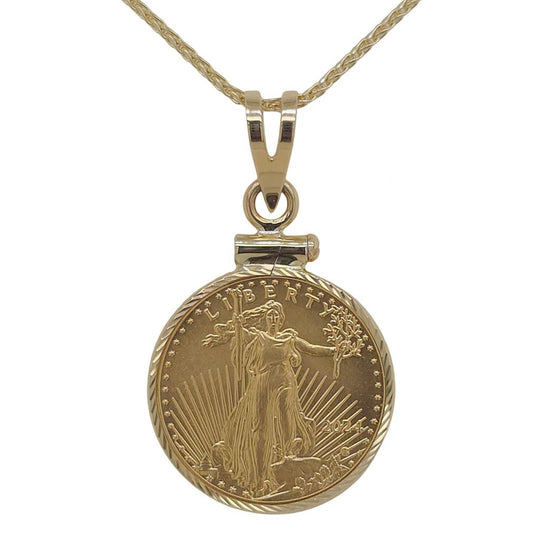 14K Yellow 1/10oz Liberty Coin Pendant COINPNDT