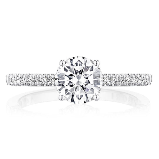 Tacori 18K White Gold Coastal Crescent Engagement Ring P104 RD 6 W