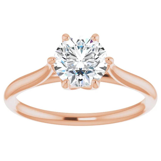14K Rose Gold Diamond Solitaire Engagement Ring 123054R-C