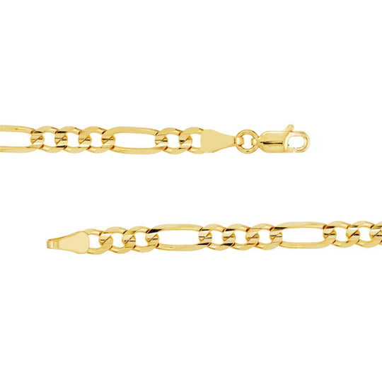 14K Yellow Gold 4.7mm Concave Figaro Link Chain Bracelet MZ000852-14Y