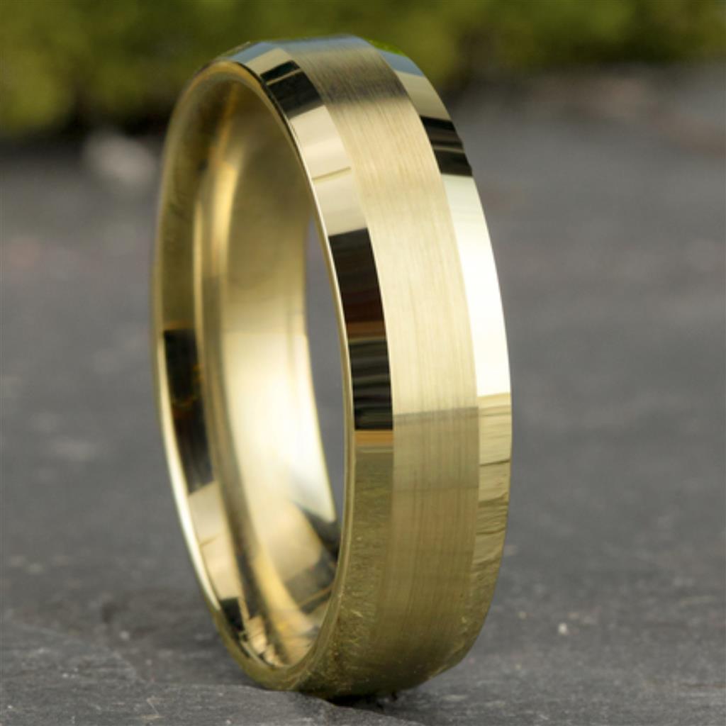 Benchmark 14K Yellow Gold Satin Center Bevel Edge Band CF6641614KY10