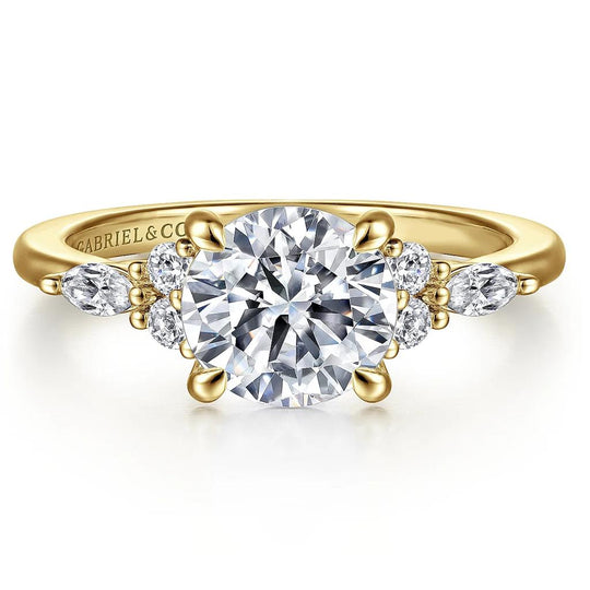 Gabriel & Co 14K Yellow Gold Diamond Cluster Engagement Ring ER16125R4Y44JJ