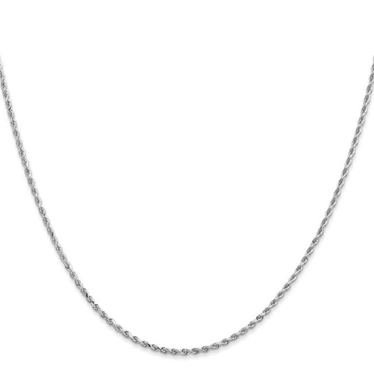 14K White Gold 1.3mm Diamond Cut Rope Chain 7071-18