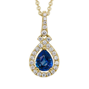14KY Sapphire Diamond Necklace GNL27NVY13BS-03