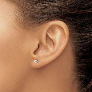 14K White Gold 3mm Ball Stud Earrings 20Z