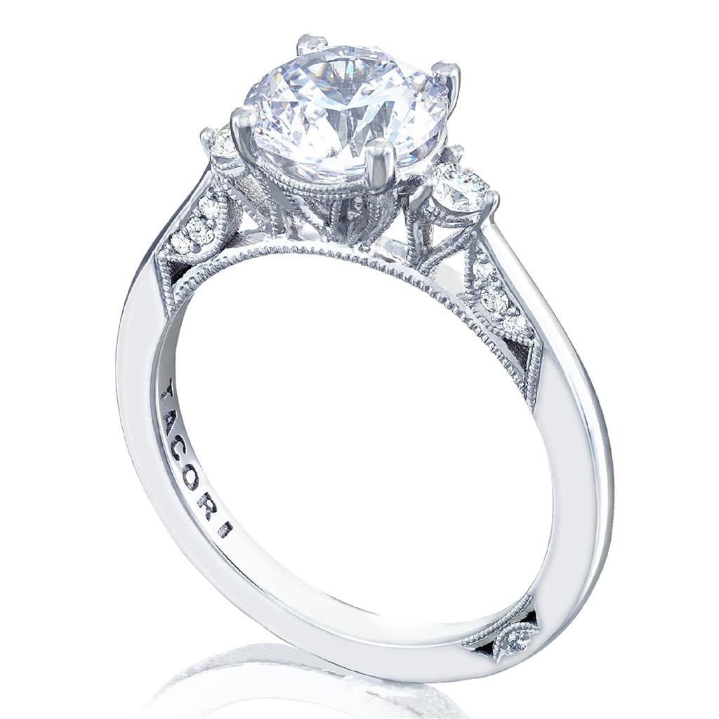 Simply Tacori 18KW Engagement Ring Mounting 2656 RD 6.5 W