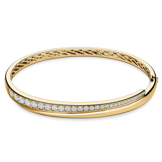 Hearts On Fire 18K Yellow Gold Vela Crossover Diamond Bangle UU26448YGHV1155648