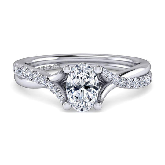 Gabriel & Co 14K White Gold Contemporary Twisted Diamond Engagement Ring ER11794O4W44JJ