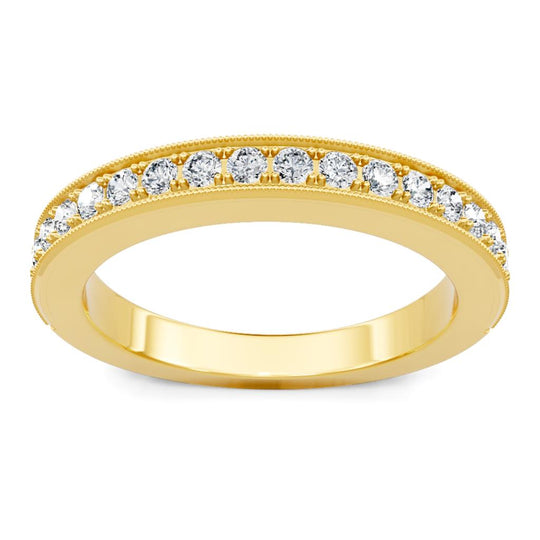 14K Yellow Gold Milgrain Diamond Band 71396D-4Y-1/5