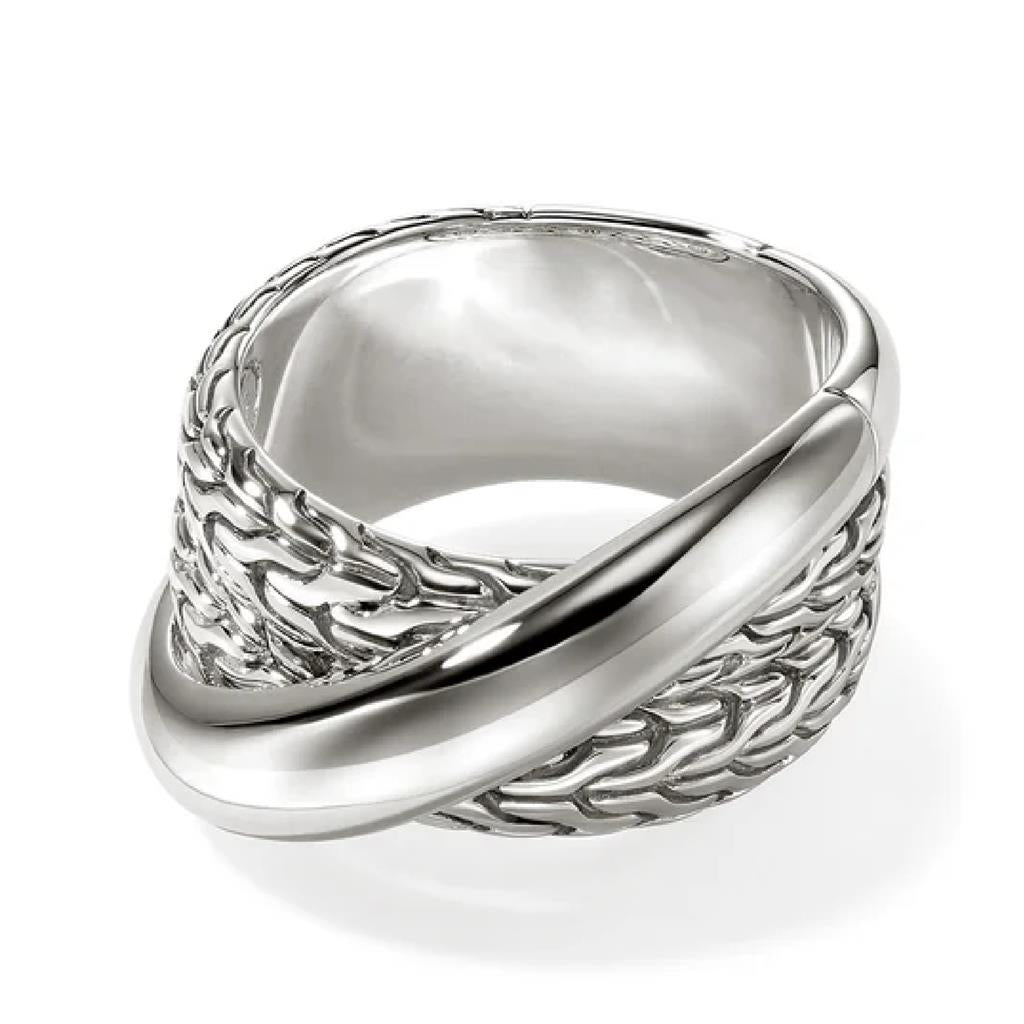 John Hardy SS Crossover Ring RB98716X7